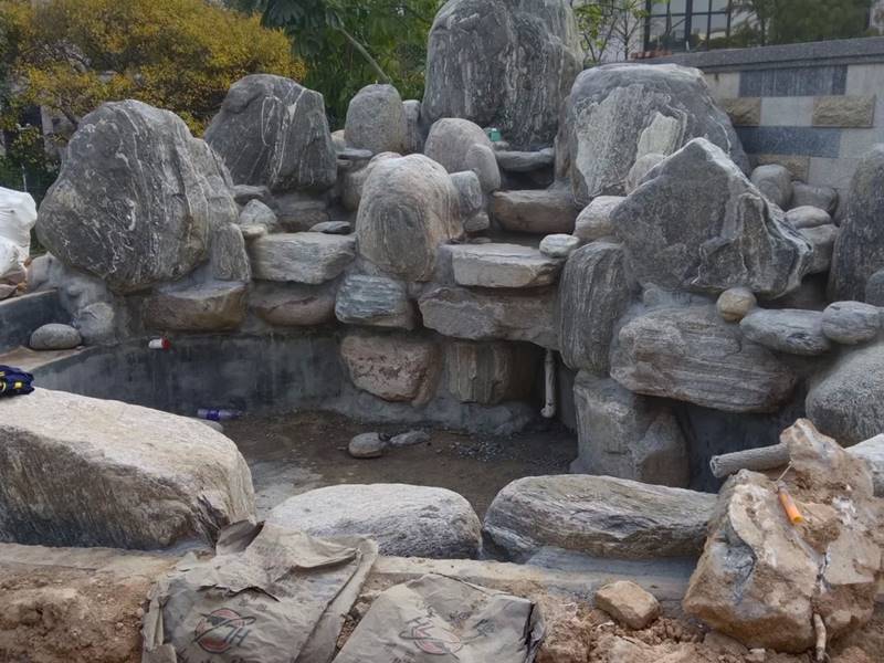 河北别墅区小型水泥假山制作